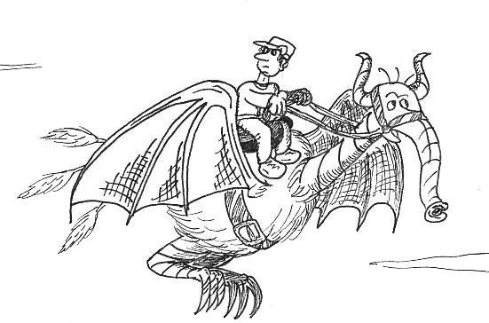 Facteur hisconte sur Schm&uuml;rxzl volant &agrave; trompe hexagonale, par Tybalt