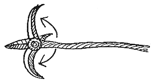 D&eacute;ploiement des pointes de la fl&egrave;che-grappin